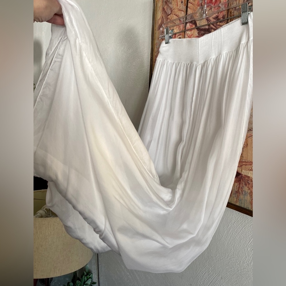 BELLE FRANCE WHITE PANTS ITALY BEACH BOHO VIBES - Picture 2 of 11